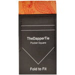 Load image into Gallery viewer, TheDapperTie - New Men&#39;s Paisley Flat Pre Folded Pocket Square on Card Prefolded Pocket Squares TheDapperTie Orange &amp; Gold Regular 
