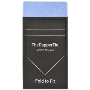 TheDapperTie - New Men's Paisley Flat Pre Folded Pocket Square on Card Prefolded Pocket Squares TheDapperTie Sky Blue Regular 