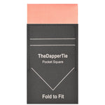 Load image into Gallery viewer, TheDapperTie - Men&#39;s Solid Color Satin Flat Pre Folded Pocket Square on Card Prefolded Pocket Squares TheDapperTie Coral Regular 
