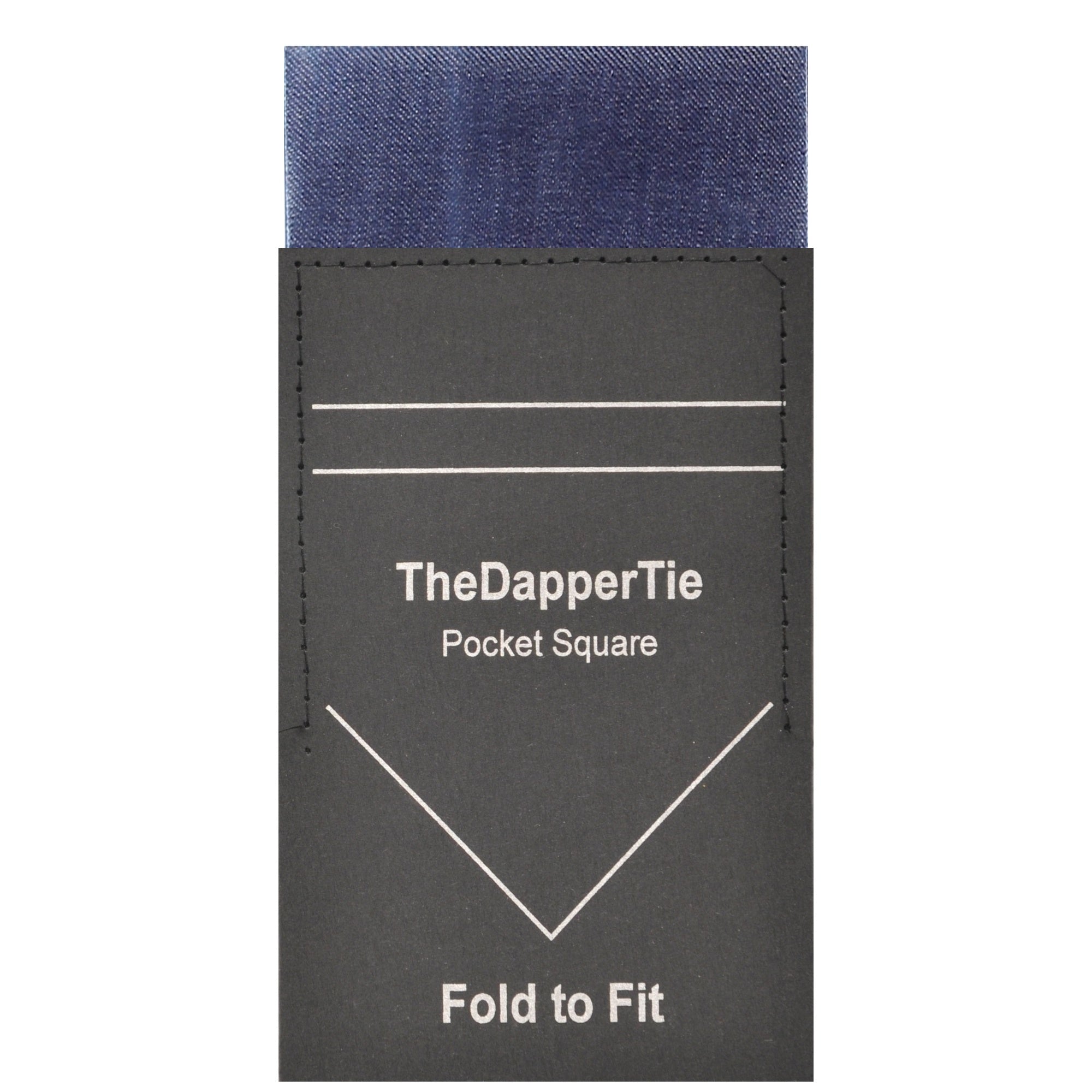 TheDapperTie - Men's Solid Color Satin Flat Pre Folded Pocket Square on Card Prefolded Pocket Squares TheDapperTie Dark Gray Regular 