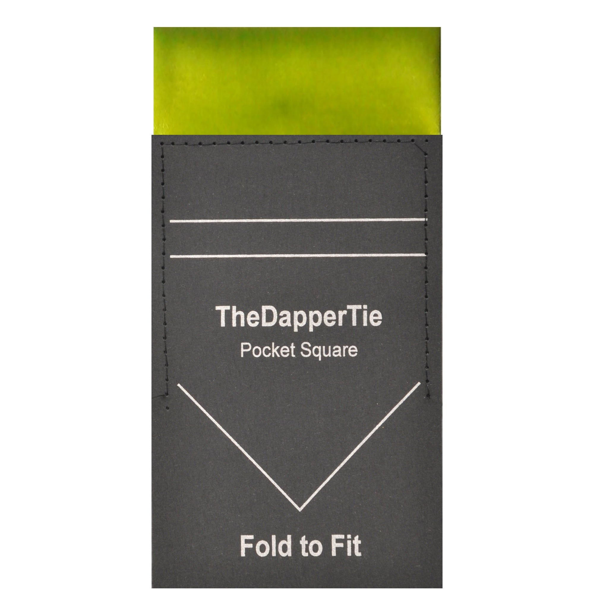 TheDapperTie - Men's Solid Color Satin Flat Pre Folded Pocket Square on Card Prefolded Pocket Squares TheDapperTie Green Regular 