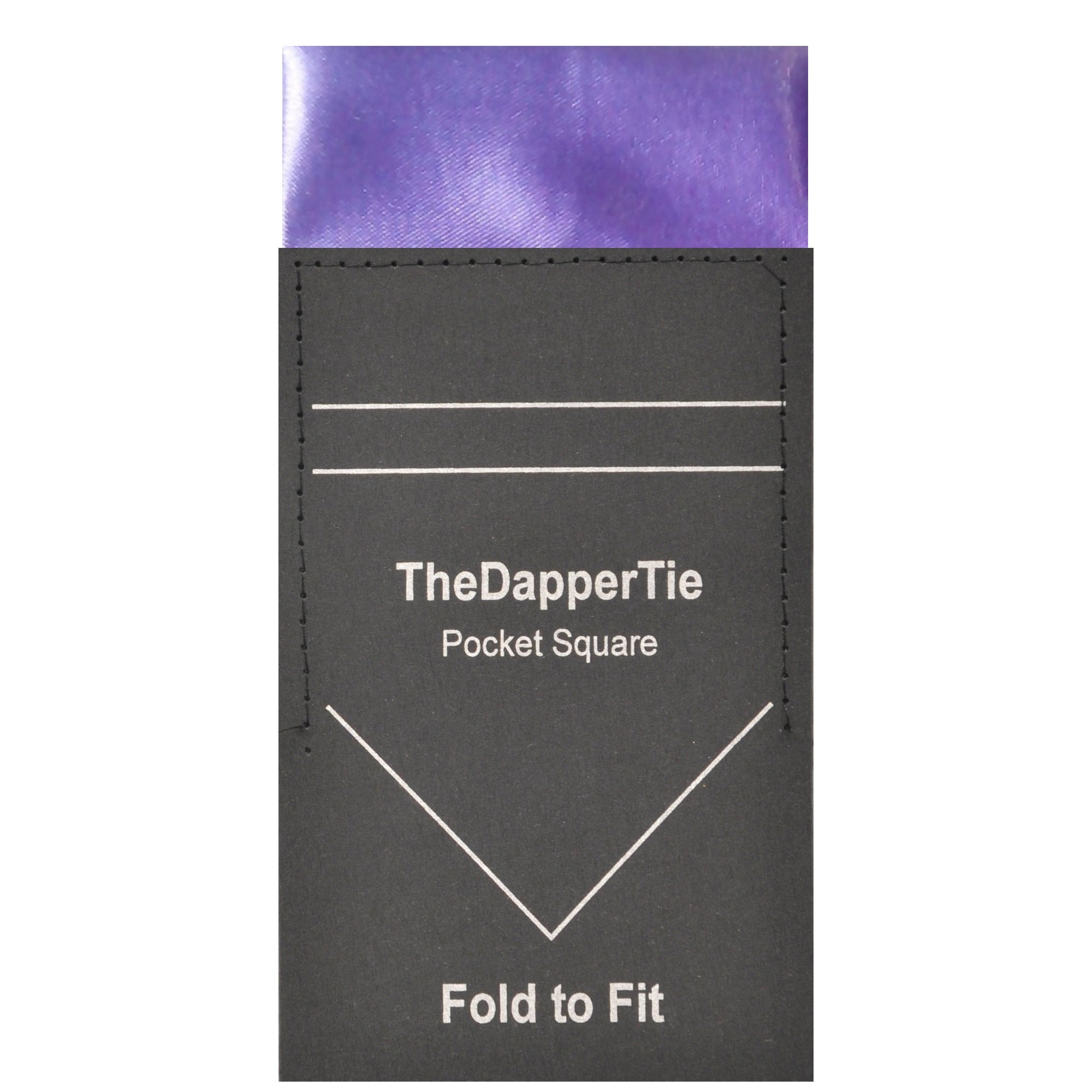 TheDapperTie - Men's Solid Color Satin Flat Pre Folded Pocket Square on Card Prefolded Pocket Squares TheDapperTie Lavender Regular 