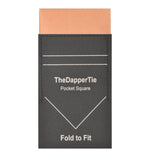 Load image into Gallery viewer, TheDapperTie - Men&#39;s Solid Color Satin Flat Pre Folded Pocket Square on Card Prefolded Pocket Squares TheDapperTie Peach Regular 
