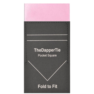 TheDapperTie - Men's Solid Color Satin Flat Pre Folded Pocket Square on Card Prefolded Pocket Squares TheDapperTie Pink Regular 