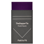 Load image into Gallery viewer, TheDapperTie - Men&#39;s Solid Color Satin Flat Pre Folded Pocket Square on Card Prefolded Pocket Squares TheDapperTie Purple Regular 
