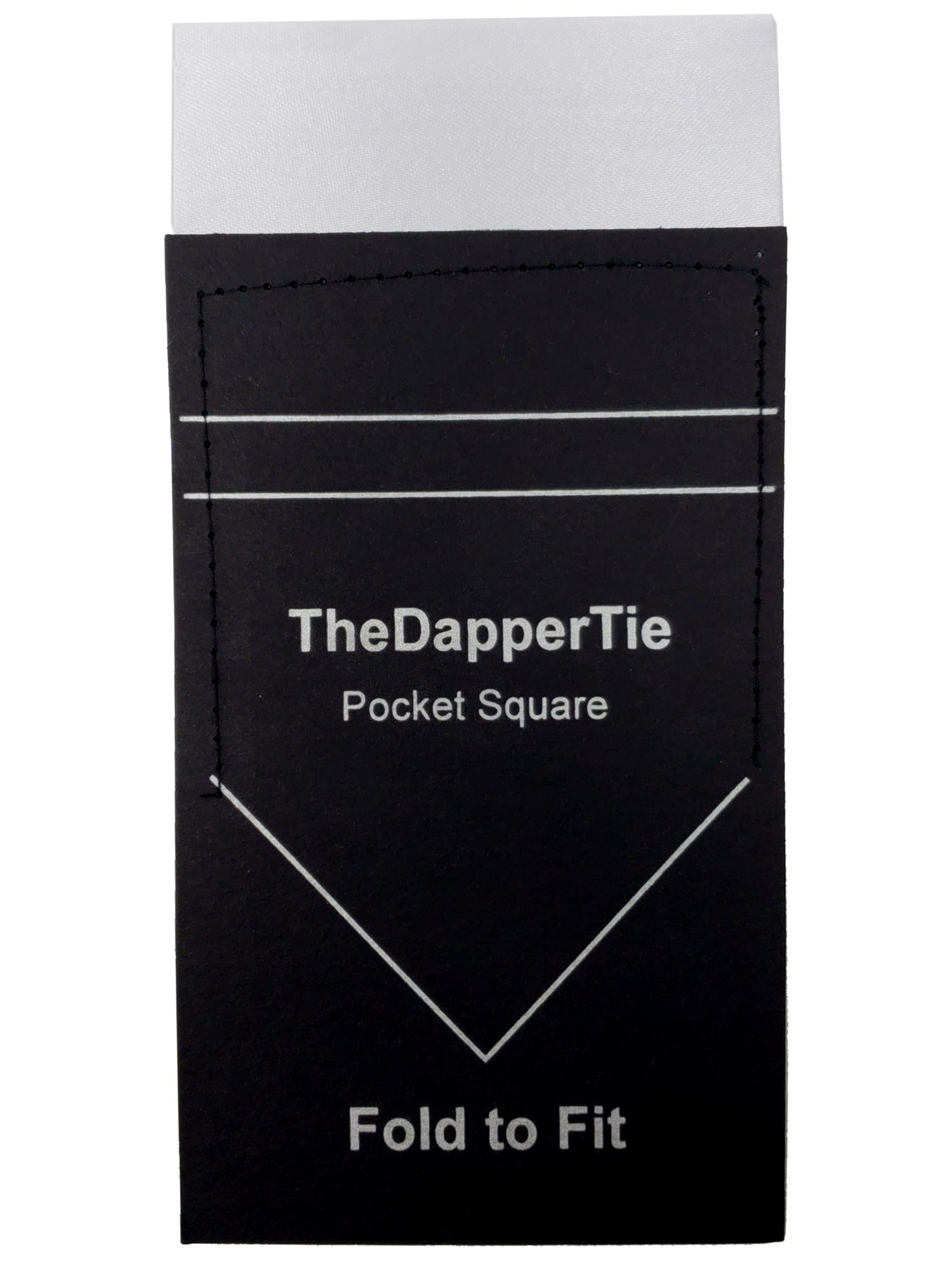 Men's 10 Pack Solid Color Satin Flat Single, Two Tier Or 4 Point Pre Folded Pocket Square Prefolded Pocket Squares TheDapperTie White 10 Pack Regular 