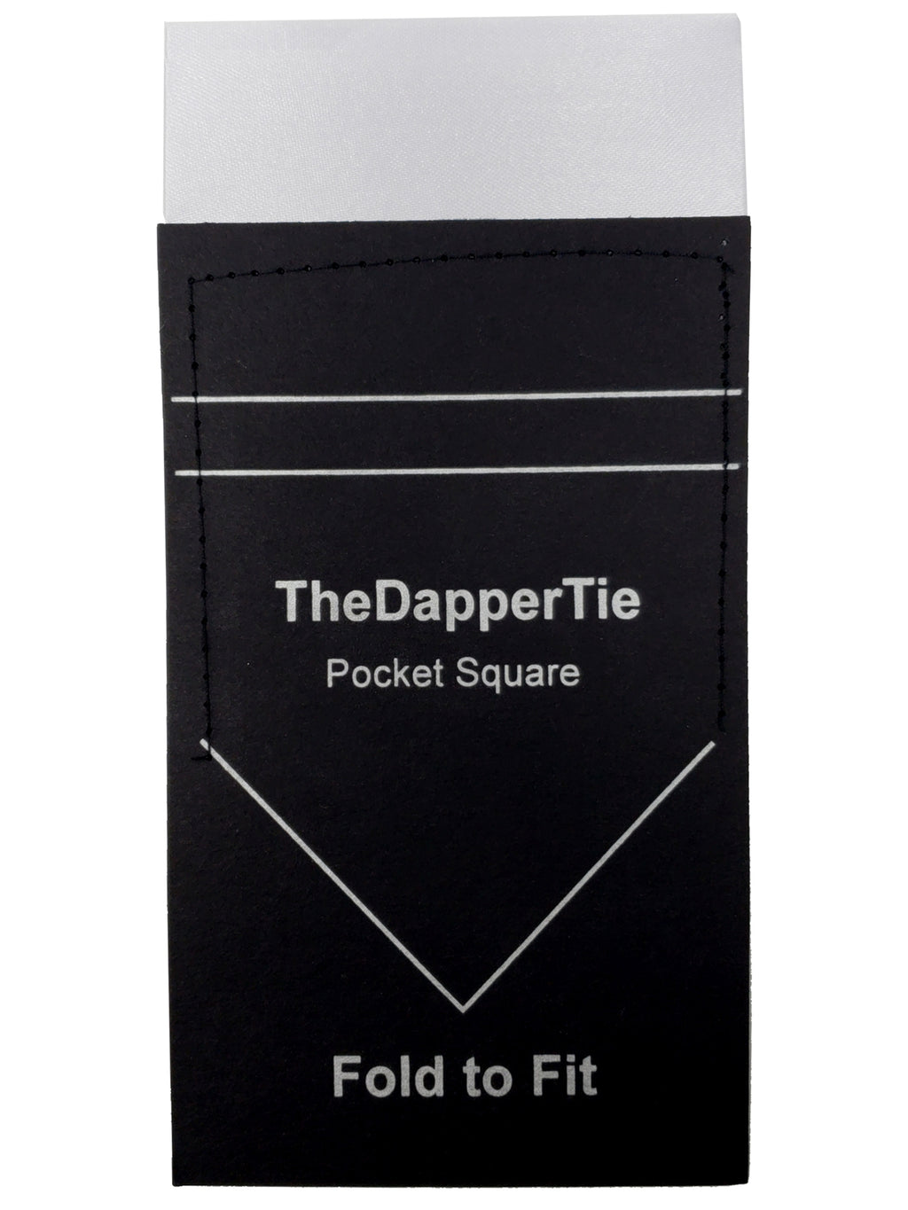 Men's 10 Pack Solid Color Satin Flat Single, Two Tier Or 4 Point Pre Folded Pocket Square Prefolded Pocket Squares TheDapperTie White 10 Pack Regular 