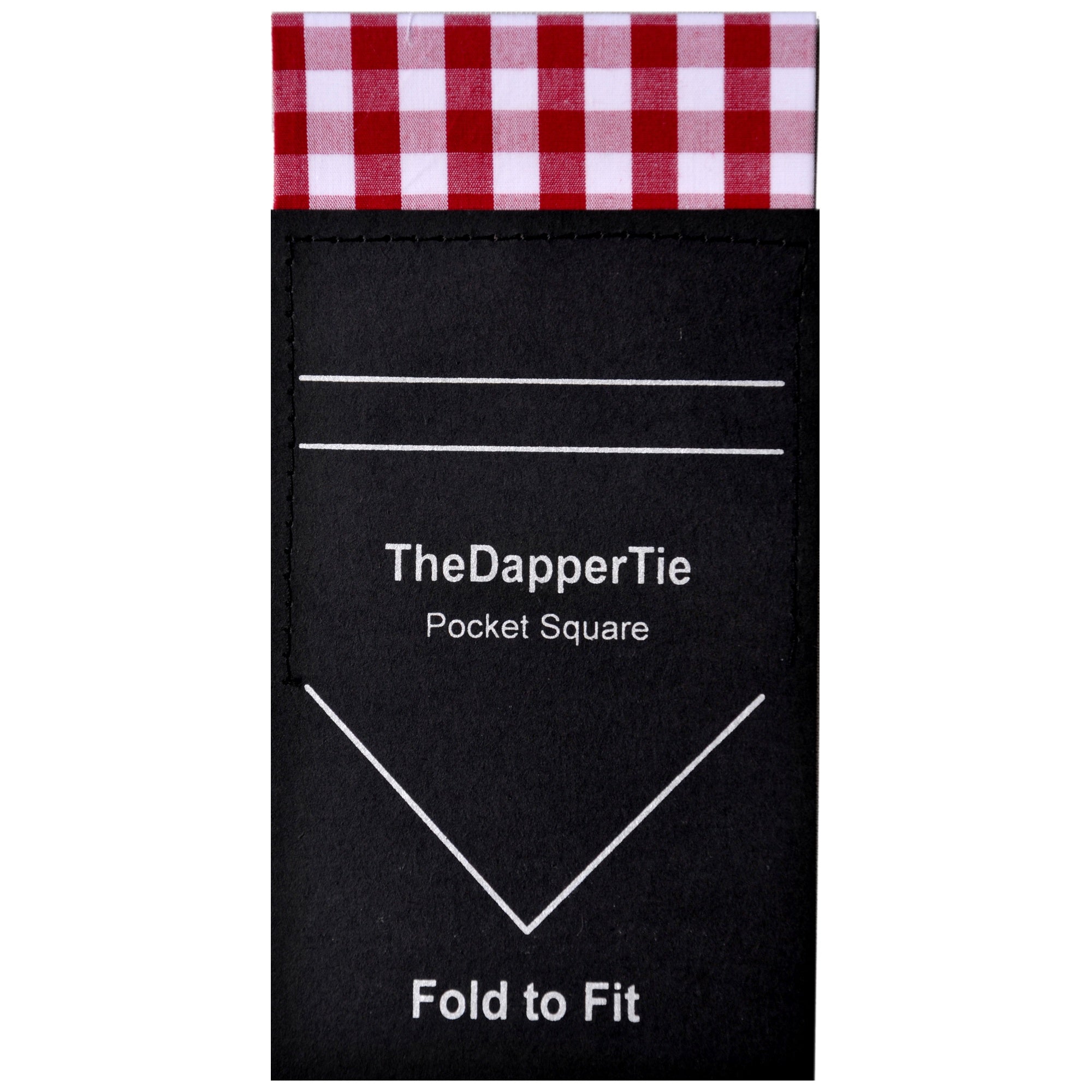 TheDapperTie - Men's Cotton Checks Flat Pre Folded Pocket Square on Card Prefolded Pocket Squares TheDapperTie Burgundy Regular 
