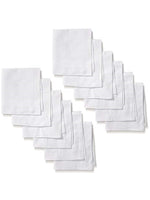 Load image into Gallery viewer, Men&#39;s White 100% Cotton Soft Finish Handkerchiefs Prefolded Pocket Squares UMO LORENZO 12 Pieces - White Regular 
