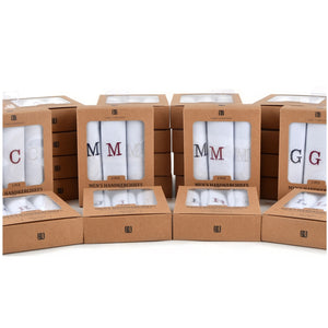 Men's Monogrammed Boxed Initial Handkerchief