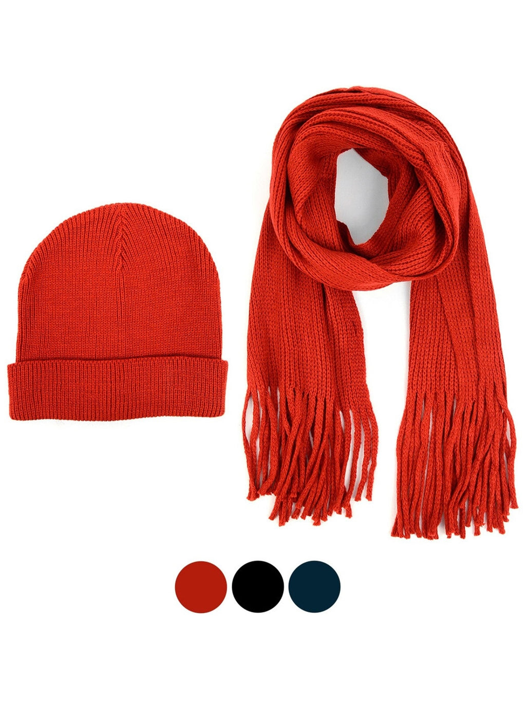 Men's Acrylic Knit Scarf and Hat Set Winter Set Umo Lorenzo   