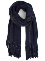 Load image into Gallery viewer, Men&#39;s Navy Acrylic Knit Scarf and Hat Set Winter Set Umo Lorenzo   
