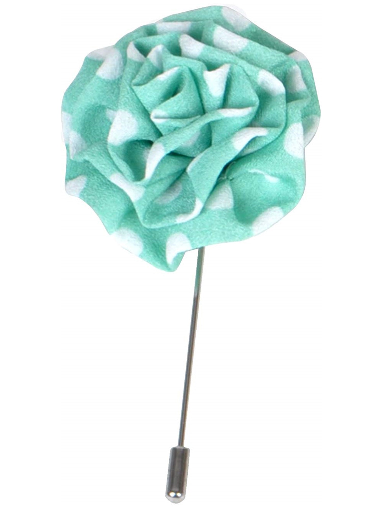 Men's Mint Polka Dots Flower Lapel Pin Boutonniere for Suit Lapel Pin TheDapperTie Green Regular 