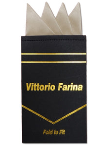 Men's Solid Color 4 Point Pre Folded Silk Pocket Squares on Card Prefolded Pocket Squares TheDapperTie Ivory Regular 
