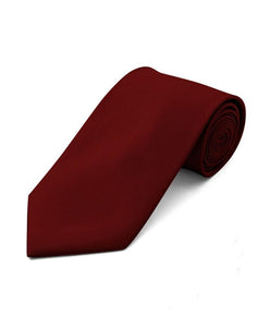 Men's Classic Solid Color Wedding Neck Tie Neck Tie TheDapperTie Burgundy Regular 