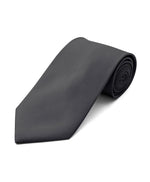 Load image into Gallery viewer, Men&#39;s Classic Solid Color Wedding Neck Tie Neck Tie TheDapperTie Charcoal Regular 
