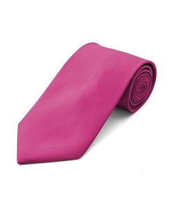 Men's Classic Solid Color Wedding Neck Tie Neck Tie TheDapperTie Fuschie Regular 
