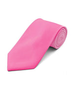 Load image into Gallery viewer, Men&#39;s Classic Solid Color Wedding Neck Tie Neck Tie TheDapperTie Hot Pink Regular 
