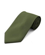 Load image into Gallery viewer, Men&#39;s Classic Solid Color Wedding Neck Tie Neck Tie TheDapperTie Olive Regular 
