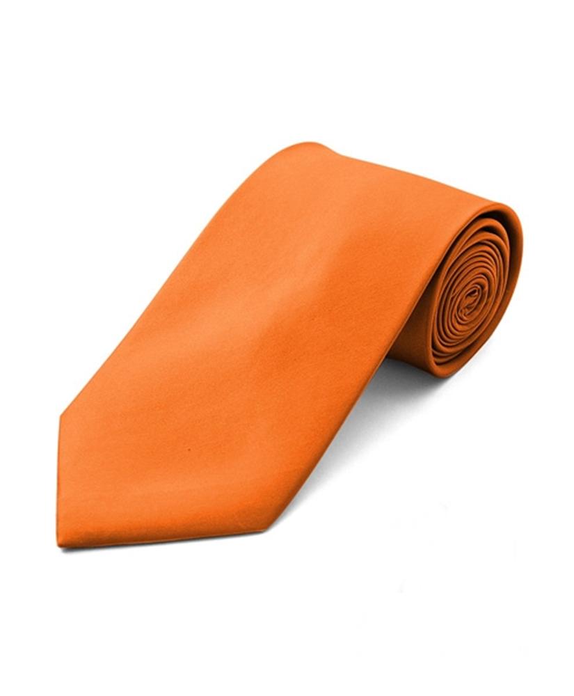 Men's Classic Solid Color Wedding Neck Tie Neck Tie TheDapperTie Orange Regular 