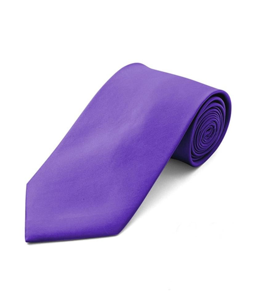 Men's Classic Solid Color Wedding Neck Tie Neck Tie TheDapperTie Purple Regular 