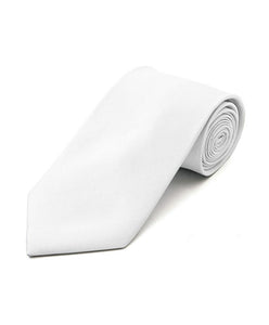 Men's Classic Solid Color Wedding Neck Tie Neck Tie TheDapperTie White Regular 
