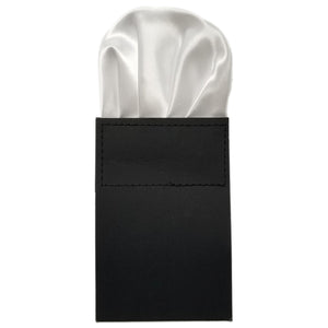 Men's Solid Color Puff Style Pre Folded Pocket Square on Card Prefolded Pocket Squares TheDapperTie White Regular 