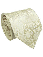 Load image into Gallery viewer, Collection of Silk Super Extra Special Long Neck Tie Neck Tie TheDapperTie Paisley Cream Extra Long 
