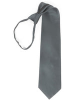Load image into Gallery viewer, Men&#39;s Silk Solid Color Pre-tied Zipper Neck Tie Dapper Neckwear TheDapperTie Charcoal One Size 
