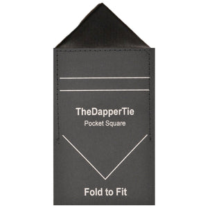 TheDapperTie - Men's Solid Color Satin Triangle Pre Folded Pocket Square on Card Prefolded Pocket Squares TheDapperTie Black Regular 