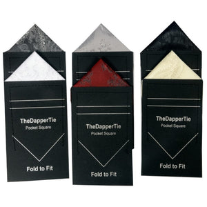 New Men's Paisley Satin Triangle Pre Folded Pocket Square on Card Prefolded Pocket Squares TheDapperTie   