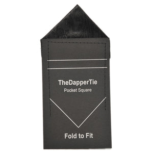 New Men's Paisley Satin Triangle Pre Folded Pocket Square on Card Prefolded Pocket Squares TheDapperTie Black Regular 