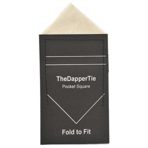 New Men's Paisley Satin Triangle Pre Folded Pocket Square on Card Prefolded Pocket Squares TheDapperTie Ivory Regular 