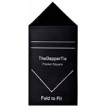 Load image into Gallery viewer, TheDapperTie - Men&#39;s Cotton Textured Triangle Pre Folded Pocket Square on Card Prefolded Pocket Squares TheDapperTie Black Regular 
