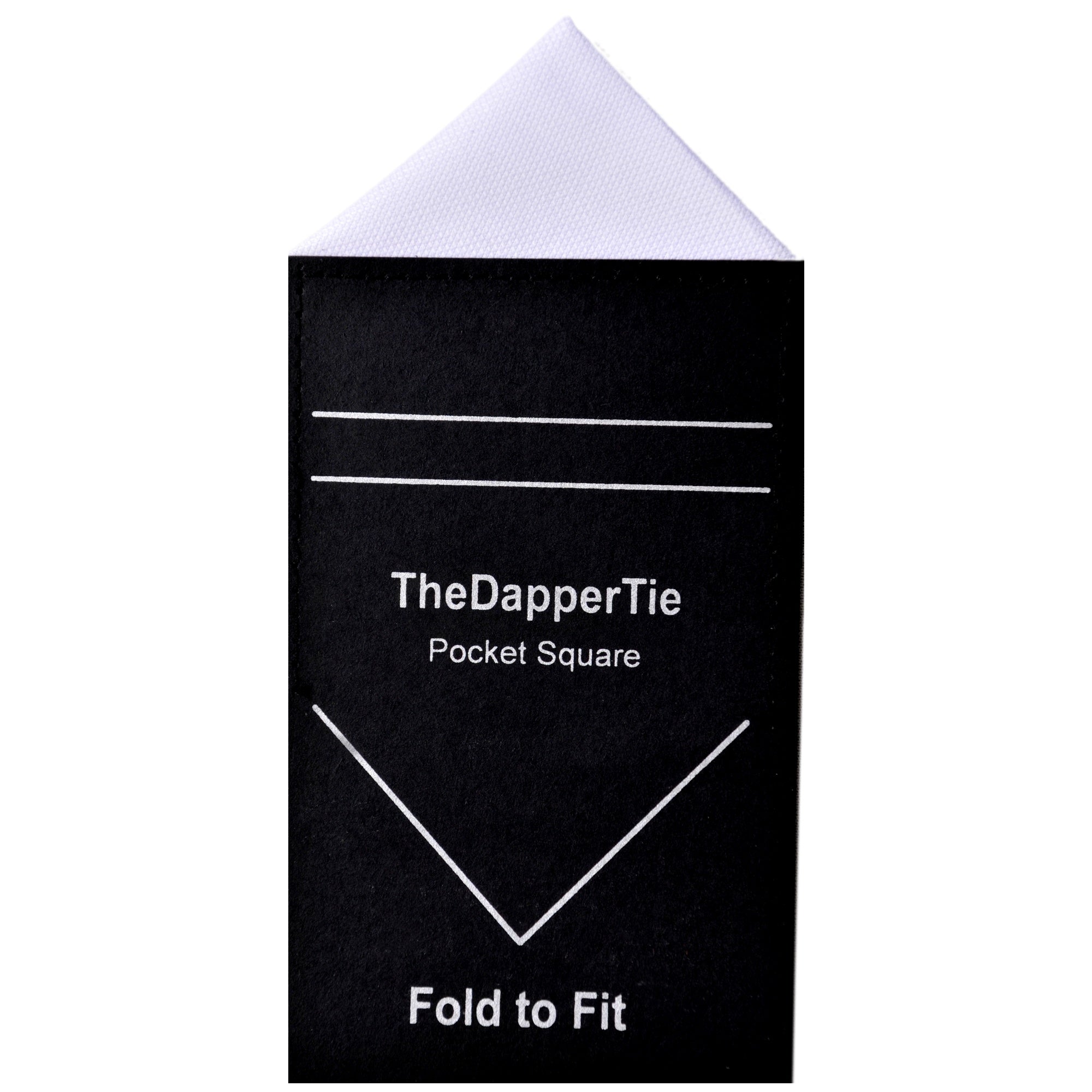 TheDapperTie - Men's Cotton Textured Triangle Pre Folded Pocket Square on Card Prefolded Pocket Squares TheDapperTie White Regular 